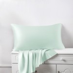 Best Light Cyan Silk Pillowcases UK