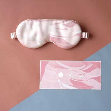 Best Pink Printed Silk Eye Mask UK