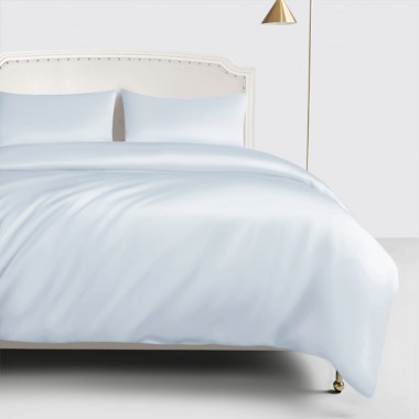 Best Alice Blue 22 Momme Mulberry Silk Duvet Cover UK