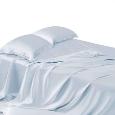 Best Alice Blue 22 Momme Mulberry Silk Sheet Set UK