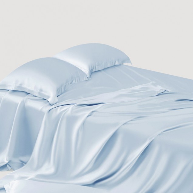Best Baby Blue 22 Momme Mulberry Silk Sheet Set UK Best Baby Blue 22 Momme Mulberry Silk Sheet Set UK