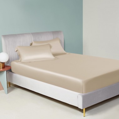 Best Beige 22 Momme Mulberry Silk Fitted Sheet UK