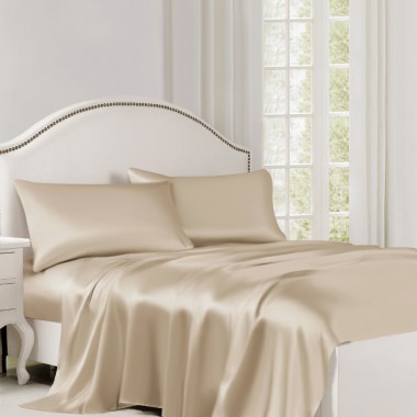Best Beige 22 Momme Mulberry Silk Flat Sheet UK