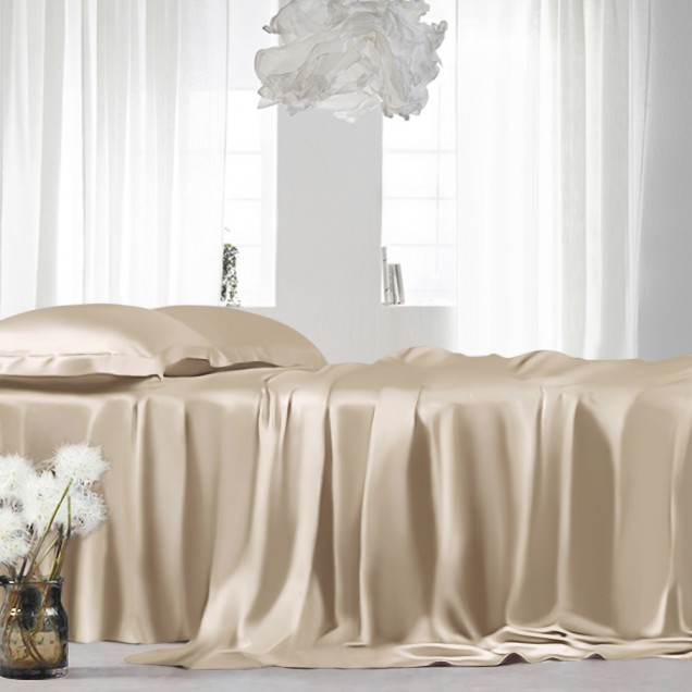 Best Beige 22 Momme Mulberry Silk Sheet Set UK Best Beige 22 Momme Mulberry Silk Sheet Set UK