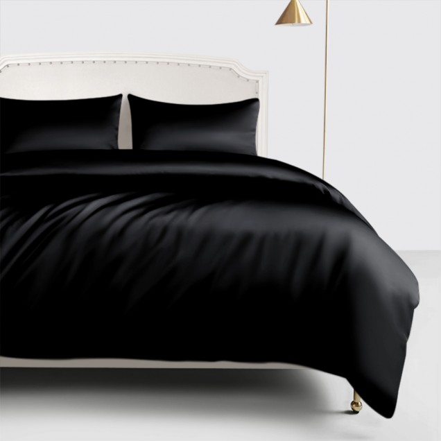Best Black 22 Momme Mulberry Silk Duvet Cover UK