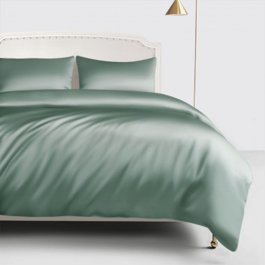 Best Celadon Green 22 Momme Mulberry Silk Duvet Cover UK