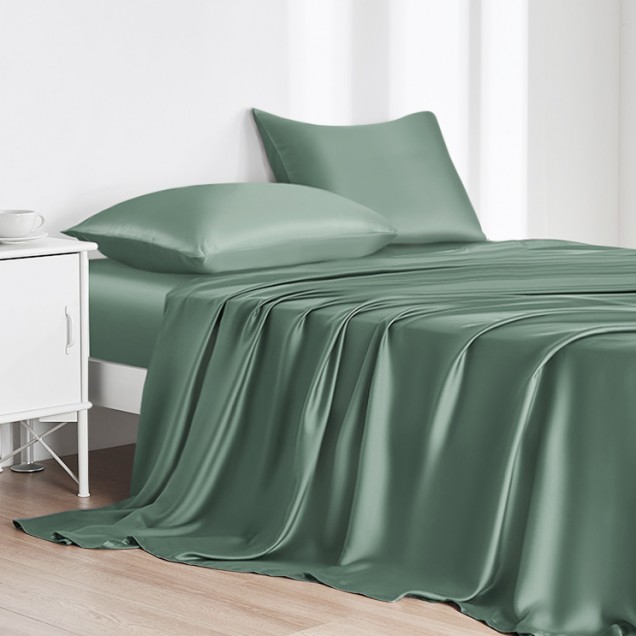 Best Celadon Green 22 Momme Mulberry Silk Flat Sheet UK Best Celadon Green 22 Momme Mulberry Silk Flat Sheet UK