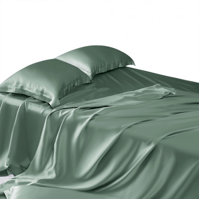 Best Celadon Green 22 Momme Mulberry Silk Flat Sheet UK Best Celadon Green 22 Momme Mulberry Silk Flat Sheet UK