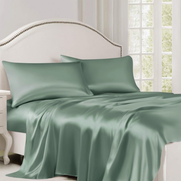 Best Celadon Green 22 Momme Mulberry Silk Flat Sheet UK Best Celadon Green 22 Momme Mulberry Silk Flat Sheet UK