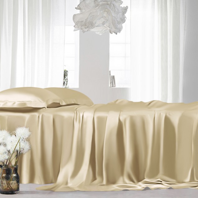 Best Champagne 22 Momme Mulberry Silk Sheet Set UK