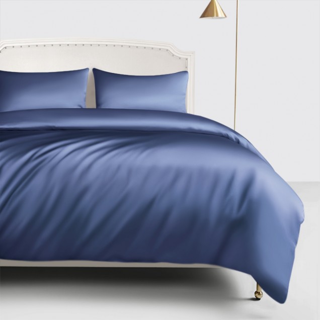 Best Dark Blue 22 Momme Mulberry Silk Duvet Cover UK