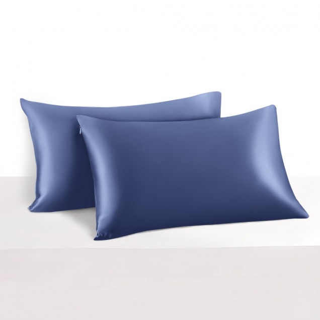 Best Dark Blue 22 Momme Mulberry Zipper Silk Pillowcase UK Best Dark Blue 22 Momme Mulberry Zipper Silk Pillowcase UK