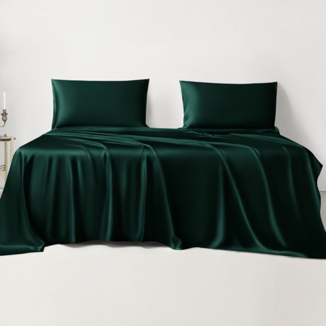 Best Dark Green 22 Momme Mulberry Silk Sheet Set UK