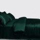 Best Dark Green 3 PCS 22 Momme Mulberry Silk Duvet Cover Set UK