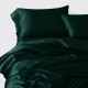 Best Dark Green 3 PCS 22 Momme Mulberry Silk Duvet Cover Set UK