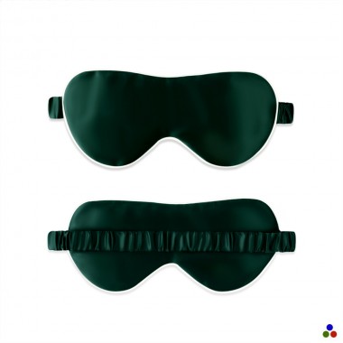 Best Dark Green & Ivory Suede Rose Silk Eye Mask UK