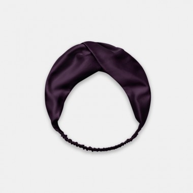 Best Dark Purple Mulberry Silk Headband UK