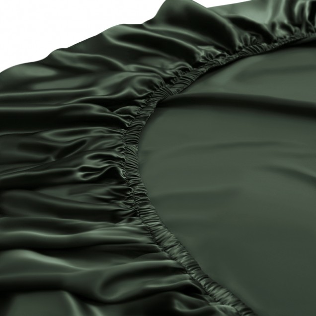Best Hunter Green 22 Momme Mulberry Silk Fitted Sheet UK Best Hunter Green 22 Momme Mulberry Silk Fitted Sheet UK