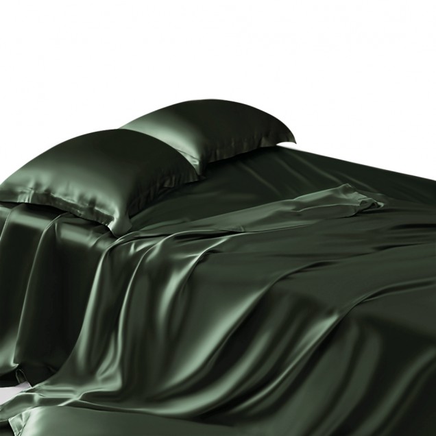 Best Hunter Green 22 Momme Mulberry Silk Flat Sheet UK Best Hunter Green 22 Momme Mulberry Silk Flat Sheet UK