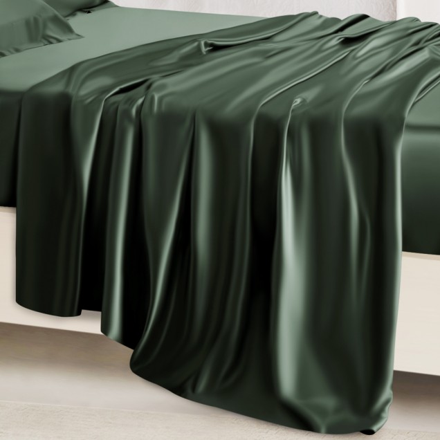 Best Hunter Green 22 Momme Mulberry Silk Sheet Set UK Best Hunter Green 22 Momme Mulberry Silk Sheet Set UK