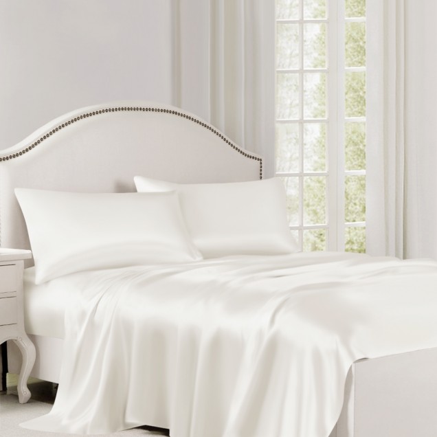 Best Ivory 22 Momme Mulberry Silk Flat Sheet UK Best Ivory 22 Momme Mulberry Silk Flat Sheet UK