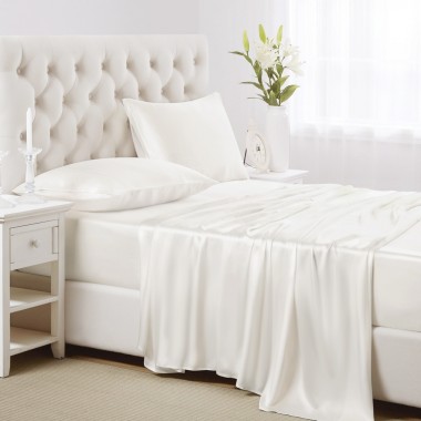 Best Ivory 22 Momme Mulberry Silk Sheet Set UK