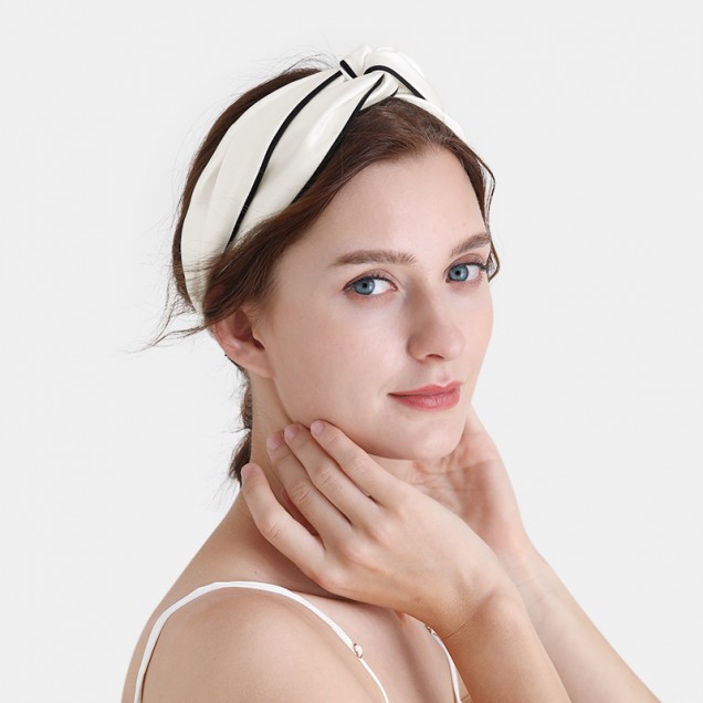 Best Ivory & Black Silk Headband UK Best Ivory & Black Silk Headband UK