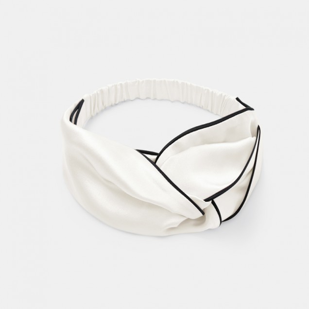 Best Ivory & Black Silk Headband UK Best Ivory & Black Silk Headband UK