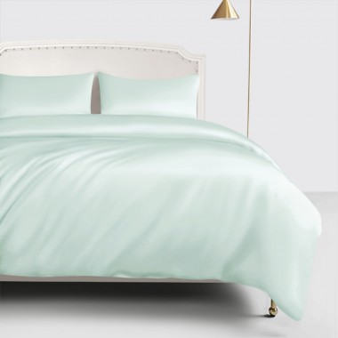 Best Light Cyan 22 Momme Mulberry Silk Duvet Cover UK