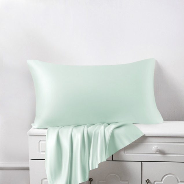 Best Light Cyan 22 Momme Mulberry Zipper Silk Pillowcase UK Best Light Cyan 22 Momme Mulberry Zipper Silk Pillowcase UK