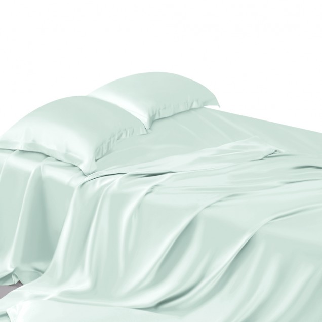 Best Light Cyan 22 Momme Mulberry Silk Sheet Set UK