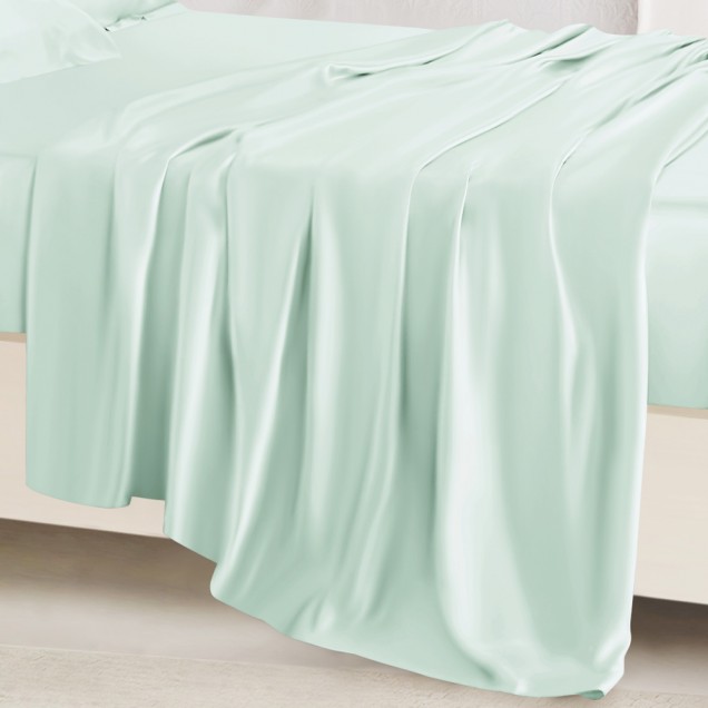 Best Light Cyan 22 Momme Mulberry Silk Sheet Set UK