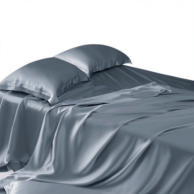 Best Misty Blue 22 Momme Mulberry Silk Flat Sheet UK Best Misty Blue 22 Momme Mulberry Silk Flat Sheet UK
