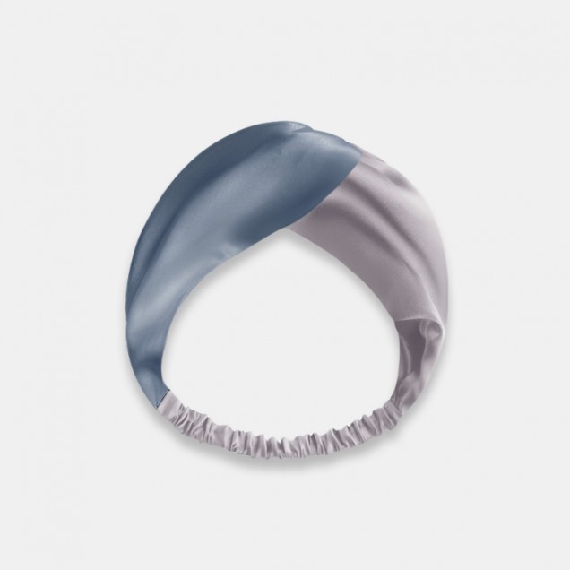 Best Misty Blue & Silver Mulberry Silk Headband UK Best Misty Blue & Silver Mulberry Silk Headband UK