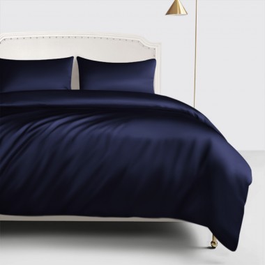 Best Navy 22 Momme Mulberry Silk Duvet Cover UK