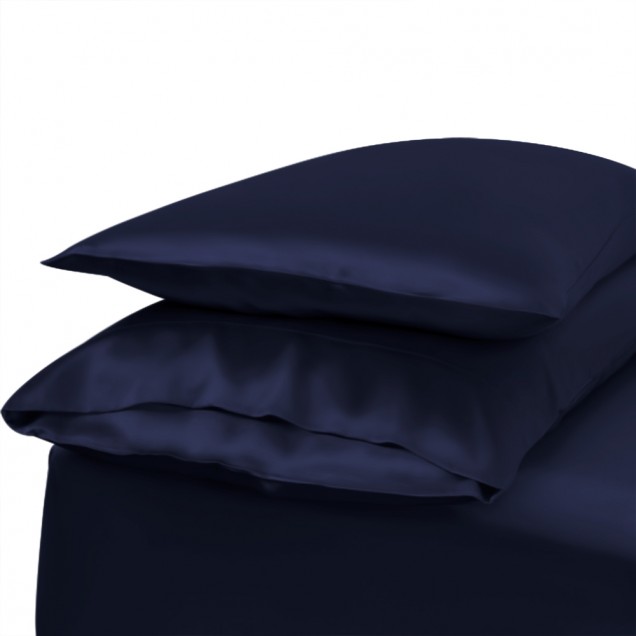 Best Navy Envelope 22 Momme Mulberry Silk Pillowcase UK