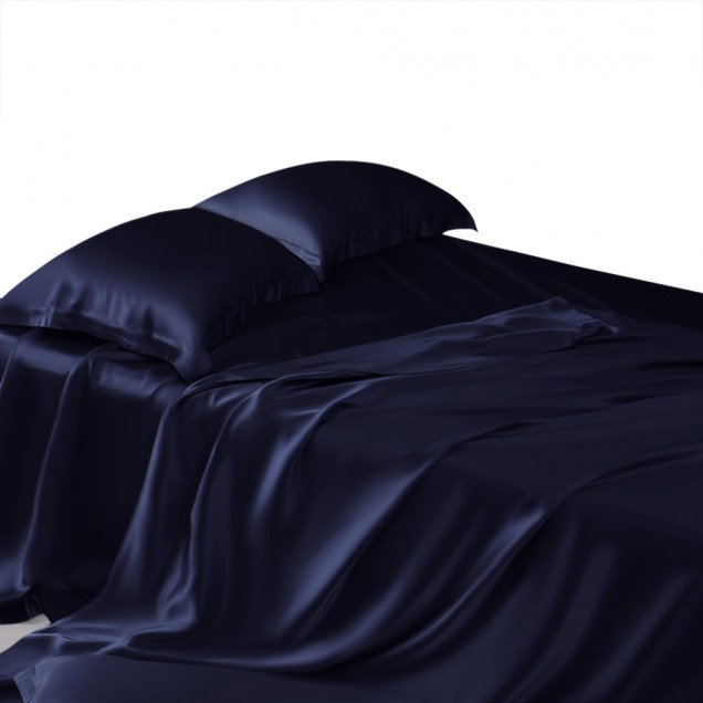 Best Navy 22 Momme Mulberry Silk Sheet Set UK Best Navy 22 Momme Mulberry Silk Sheet Set UK