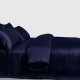 Best Navy 3 PCS 22 Momme Mulberry Silk Duvet Cover Set UK