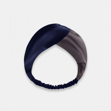 Best Navy & Slate Gray Mulberry Silk Headband UK