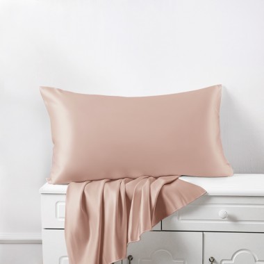 Best Pearl Pink 22 Momme Mulberry Zipper Silk Pillowcase UK