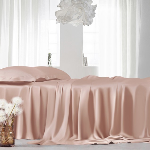 Best Pearl Pink 22 Momme Mulberry Silk Sheet Set UK Best Pearl Pink 22 Momme Mulberry Silk Sheet Set UK