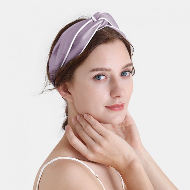 Best Purple & Ivory Silk Headband UK Best Purple & Ivory Silk Headband UK