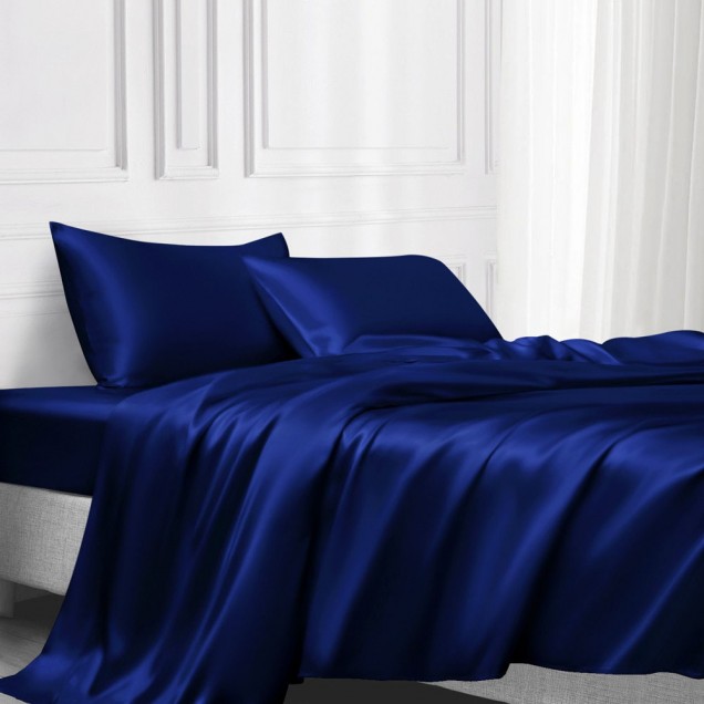 Best Royal Blue 22 Momme Mulberry Silk Flat Sheet UK Best Royal Blue 22 Momme Mulberry Silk Flat Sheet UK