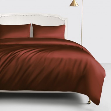 Best Rust Red 22 Momme Mulberry Silk Duvet Cover UK