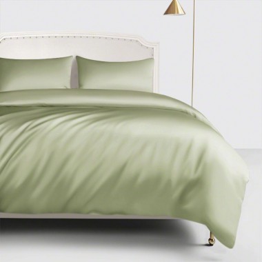 Best Sage Green 22 Momme Mulberry Silk Duvet Cover UK