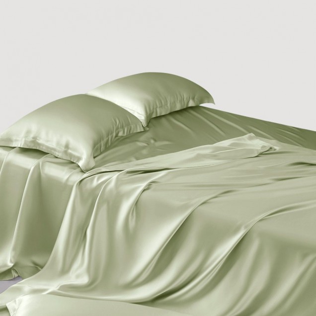 Best Sage Green 22 Momme Mulberry Silk Sheet Set UK