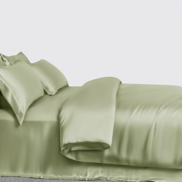 Best Sage Green 3 PCS 22 Momme Mulberry Silk Duvet Cover Set UK Best Sage Green 3 PCS 22 Momme Mulberry Silk Duvet Cover Set UK