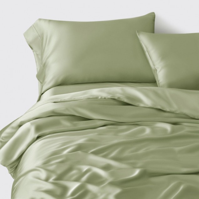 Best Sage Green 3 PCS 22 Momme Mulberry Silk Duvet Cover Set UK Best Sage Green 3 PCS 22 Momme Mulberry Silk Duvet Cover Set UK