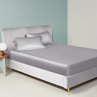 Best Silver 22 Momme Mulberry Silk Fitted Sheet UK