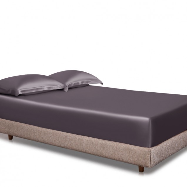 Best Slate Gray 22 Momme Mulberry Silk Fitted Sheet UK Best Slate Gray 22 Momme Mulberry Silk Fitted Sheet UK